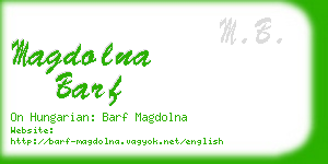 magdolna barf business card